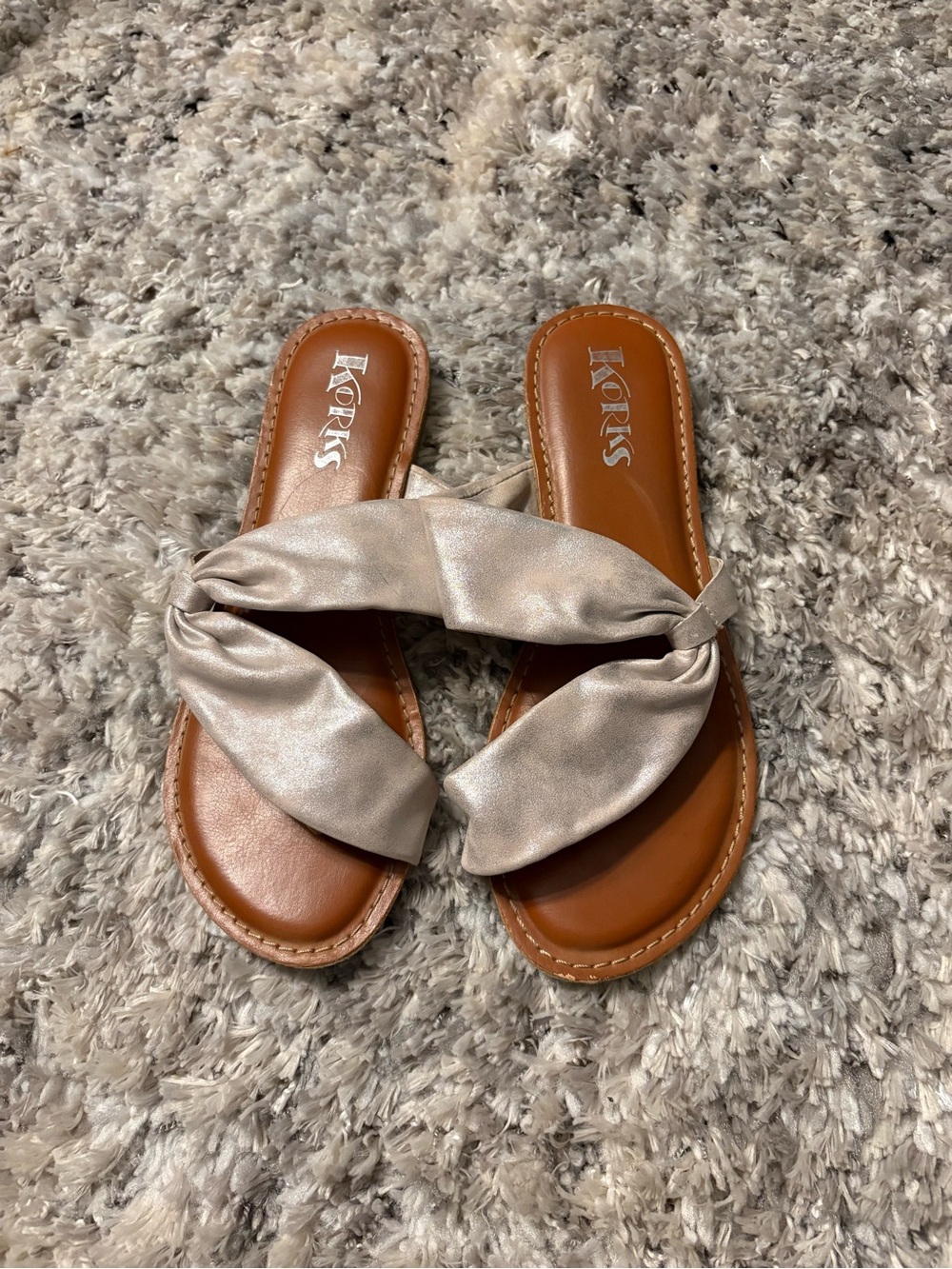 Korks Khela20 silver sandals knotted faux leather strap